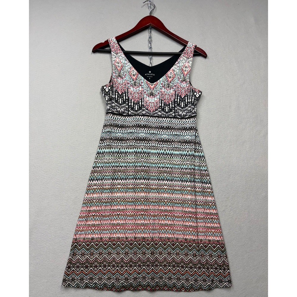 Athleta Dress Womens S Multicolor Geometric Chevron Tribal Sleeveless 63547